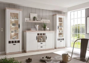 Mueble Modular de Pared de Salón Florencia 310cm Pinus Pinea Blanco Oslo - Imagen 1 de 8