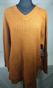 Woman within waffle knitted sweater NWT side button copper plus size 18/20 Large - Picture 1 of 8