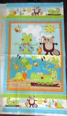 1 Adorable "Polka Dot Pond" Cotton Fabric Quilting/Wallhanging Home Decor Panel - Image 1 of 2