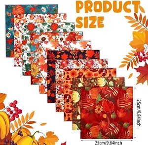 70pcs Thanksgiving Patchwork Fabric, 10x10" Cotton Squares for DIY Crafts - Picture 1 of 7