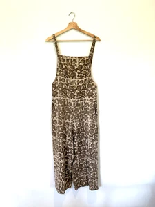 TREE OF LIFE Relaxed Fit Cropped Wide Leg Cotton Dropped Crotch Jumpsuit O/S EUC - Picture 1 of 11