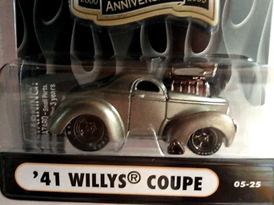 MUSCLE MACHINES 5TH ANNIVERSARY  1941 WILLYS COUPE   05-25 - 1/64 - 41 WILLYS  - Image 1 of 3