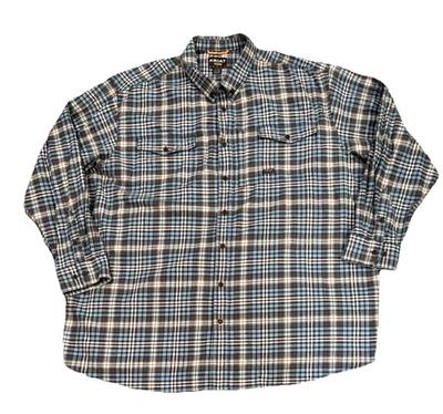 Ariat Rebar Shirt Men’s 4XL Blue Plaid  Flannel Stretch Long Sleeve Workwear - Image 1 of 4