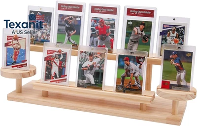 Wooden Trading Card Display Stand, 3-Tier Card Holder for Graded, Sports and TCG - Image 1 of 4