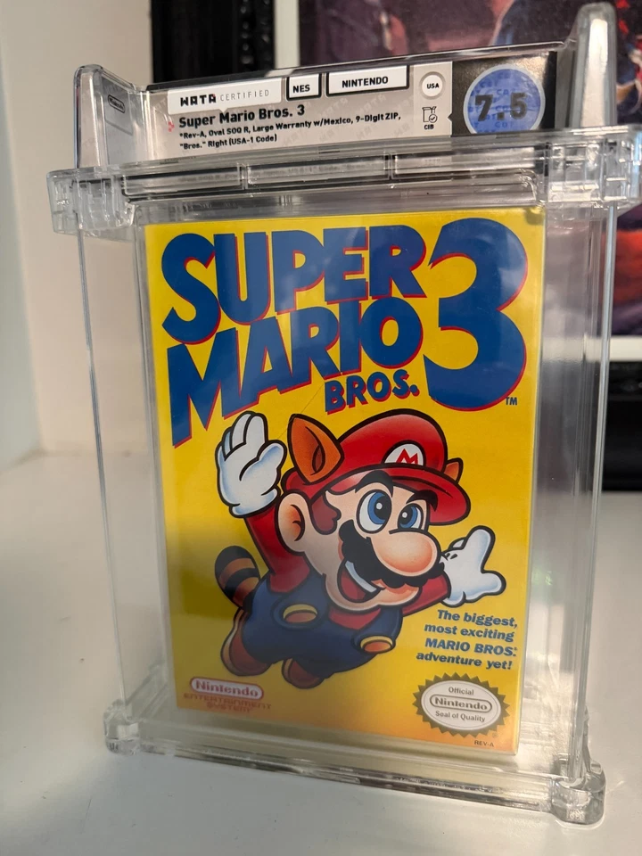 Super Mario Brothers 3 NES Nintendo CIB WATA Graded 7.5 Bros Right Side Rev-A - Image 1 of 4