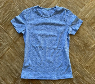 Camiseta elástica J. McLaughlin Allie Periwinkle azul jacquard, tamanho pequeno - Imagem 1 de 4