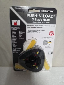 Rino Tuff Push Load 3 Klingen Trimmerkopf Universal Yard Gear mit 3 extra Klingen - Bild 1 von 5