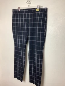 Banana Republic Damenhose 12 blau kariert Ryan mittelhoher Bund schmal gerade Büro - Bild 1 von 13