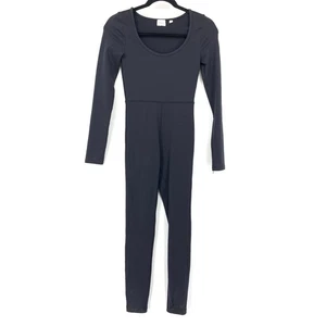 Wilfred Free Aritzia Fitted Jumpsuit Damen Gr. XS Schwarz Langarm U-Ausschnitt - Bild 1 von 5
