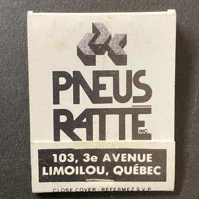 Pneus Ratté Tires Limoilou, Québec Matchbook c1974-80's Scarce - Image 1 of 4