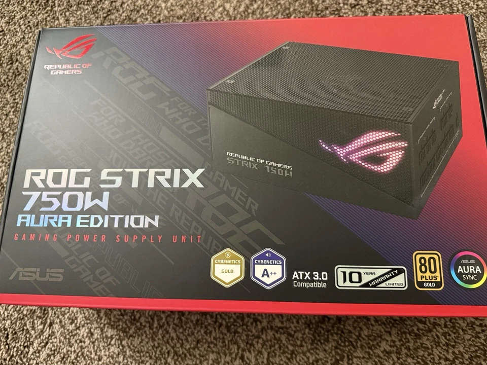 ASUS ROG Strix 750W Gold Aura Edition Fully Modular ATX Power Supply, 80+ Gol... - Image 1 of 4