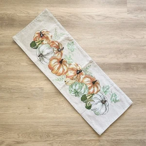 Woven Tapestry Fall Pumpkins Table Runner Holiday Thanksgiving Decor Accent 36" - Picture 1 of 10