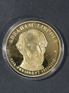 American Mint Abraham Lincoln Presidential Dollar Trials Proof Gold Coin w/ COA - Picture 1 of 3