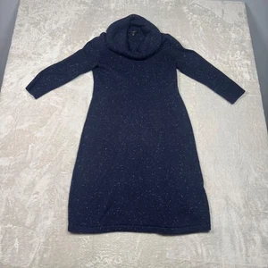 Vestido Suéter Talbots Para Mujer S Pequeño Azul Marino Tejido Capucha Cuello Carrera - Imagen 1 de 8
