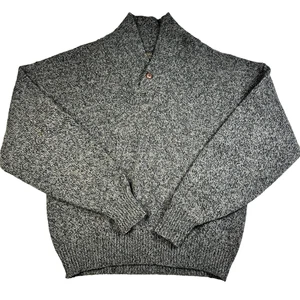 VTG Mens Eddie Bauer Wool Knit Blend Sweater 90s Gray Brown Size XL Made in USA - Picture 1 of 6