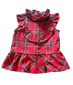 NWT Janie and Jack Girls Sz 4 Holiday Special Occasion Tartan Ruffle Peplum Top - Picture 1 of 9