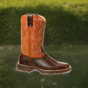 Durango Ramped Up Lady Rebel Western Boots Brown/Burnt Orange DWRD034 Size 7.5 - Picture 1 of 8