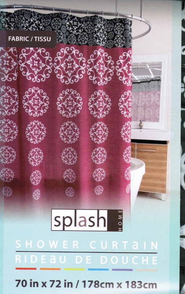 Cortina de ducha Red Rouge Serenity Circle Splash Home Medallion cabecera verde Foto 1 de 4