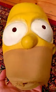 Homer Simpson USED rubber latex head face mask - large size, wear to lips, marks - Picture 1 of 4