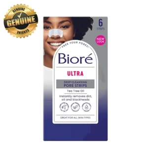 New Biore Ultra Deep Cleansing Pore Strips for Blackhead Removal Pack of 6 Nose - Picture 1 of 8