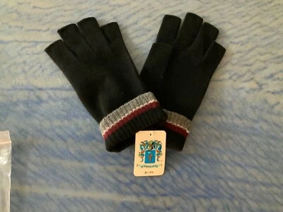 Luvas de cashmere PORTOLANO listradas sem dedos PENTE PRETO - Imagem 1 de 4