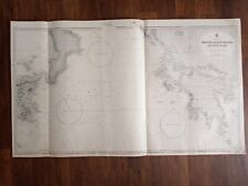 ORIGINAL ANTIQUE MAP TERRITORY NAUTICAL CHART MEDITERRANEAN MALTA CAPE MALEA 