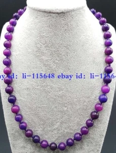 Collar de cuentas redondas de piedras preciosas de sugilita púrpura de 8 mm 20" corona chakra energía curativa - Imagen 1 de 6
