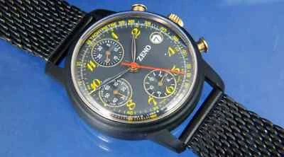 Rare Zeno Hand Wound Chronograph Watch Valjoux 7760 Watch NOS 1980S NEW - Image 1 of 4