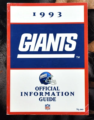1993 New York Giants Media Guide. Michael Strahan Rookie. Lawrence Taylor. Foto 1 de 4