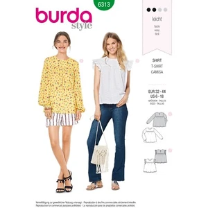 Burda Easy SEWING PATTERN 6313 Misses' Long/Short Sleeved Tops Sizes 6-18 - Picture 1 of 5