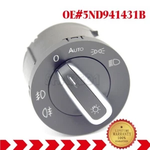 Auto Chrome Headlight Fog Lamp Control Switch fits VW Golf Jetta Passat CC MK5 6 - Picture 1 of 5