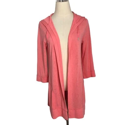 Cárdigan con Capucha Chicos Weekends Tejido Abierto Mediano Naranja Cordón Playa Salón Foto 1 de 4