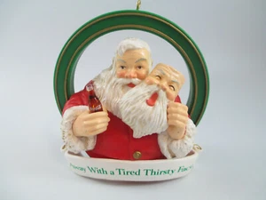 Coca-Cola Trim-A-Tree Collection Santa Away with a Tired Thirsty Face Ornament - Picture 1 of 8