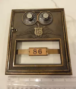 Corbin Antique U.S. Post Office Mail Box Door PO BOX Flying Eagle Brass open - Picture 1 of 7