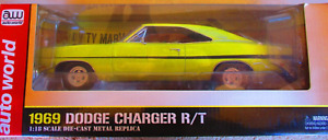 AUTO WORLD DIRTY MARY CRAZY LARRY 1969 DODGE CHARGER R/T 1/18 DIECAST AWSS101