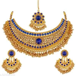 Indian Bollywood Gold Plated Kundan Choker Bridal Necklace Earrings Jewelry Set - Picture 1 of 5