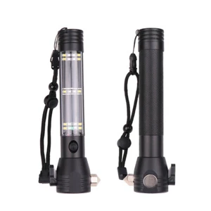 Solar Power LED Flashlight 9in1 Multi-functional Safety Hammer Survival Tool UK - Picture 1 of 11