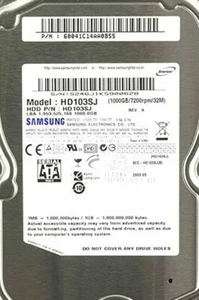 SAMSUNG Spinpoint 1-TB 7200 RPM 3.0Gbps SATA 3.5inch LFF Hard Disk Drive HD103SJ - Picture 1 of 1