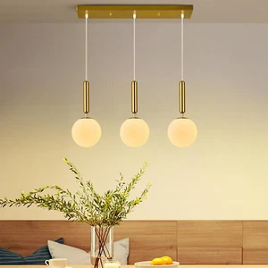 Modern Gold Pendant Light Hanging Fixture Light for Kitchen Island Mid Century w - Picture 1 of 7