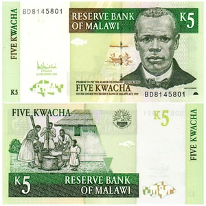 Malawi 5 Kwacha P#36a (1997) Reserve Bank of Malawi UNC - Picture 1 of 1