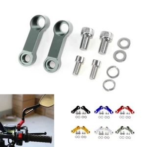 8MM/10MM Motorcycle CNC Handlebar Rearview Mirror Mount Riser Extender Adapter - Picture 1 of 13