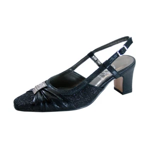 👠FLORAL Alba Women Wide Width Dress Slingback Metallic Shoes With Ornament 👠- Picture 1 of 17