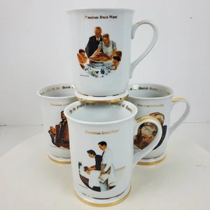 Set tazze vintage NUOVE Saturday Evening Post collezione Norman Rockwell Gallery - Foto 1 di 15