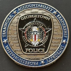 Georgetown Police Challenge Coin Medal Police Chief Washington WA Blue - Picture 1 of 2