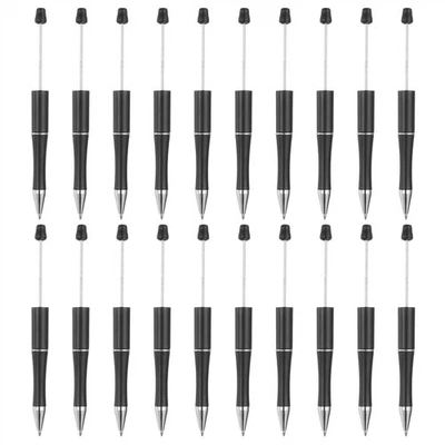 Beadable Pens, 20 Pack Black Ink Plastic Bead Pen DIY Ballpoint Pens, Black - Image 1 of 4