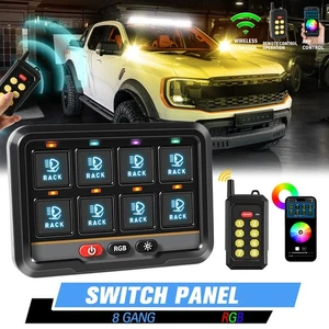 8 Gang Switch Panel w/APP Wireless Remote Control Circuit Box Truck Offroad Boat - Picture 1 of 17