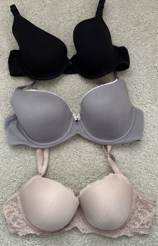 Lot of 3 Womens  Victorias Secret Dream Angels VS Push Up Bras Lined Demi Sz 36C - Image 1 of 4