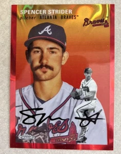 2023 Cromo Platino Anniversario Rosso Lava Rifrattore 5/5 Spencer Strider #189 ⚾️ - Foto 1 di 2