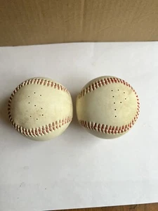 Vintage 1960s Plastic Baseball Salt & Pepper Shakers - Picture 1 of 4