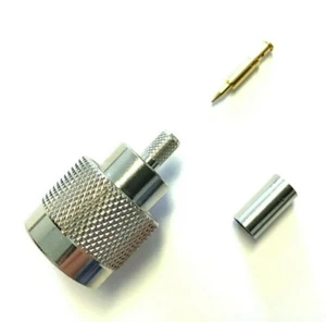Conector coaxial RF enchufe macho 10 piezas N para cable RG-58 RG141 LMR-195 - Imagen 1 de 3